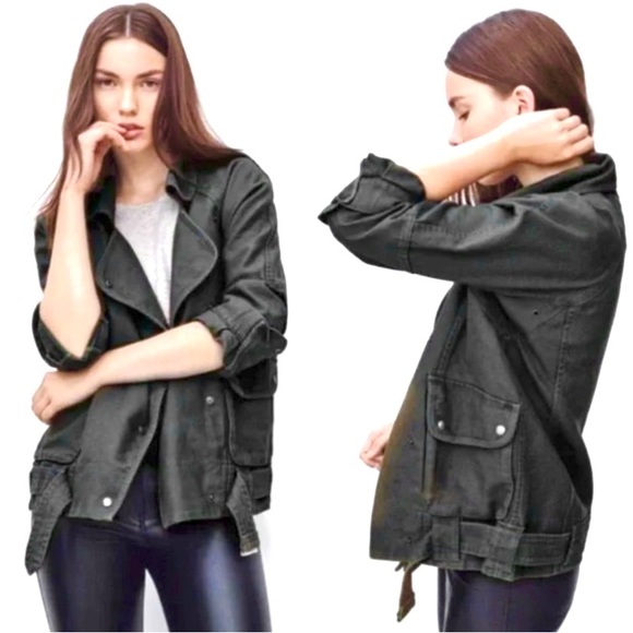 Aritzia Wilfred GREY Rayder Linen Moto Jacket Size Small - Picture 1 of 13